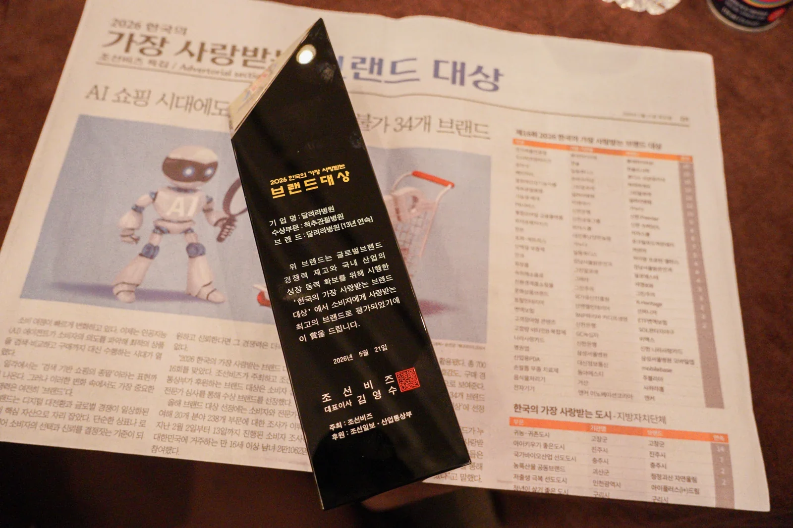 달려라병원, 2026 한국의 가장 사랑받는 브랜드 대상 13년 연속 수상
